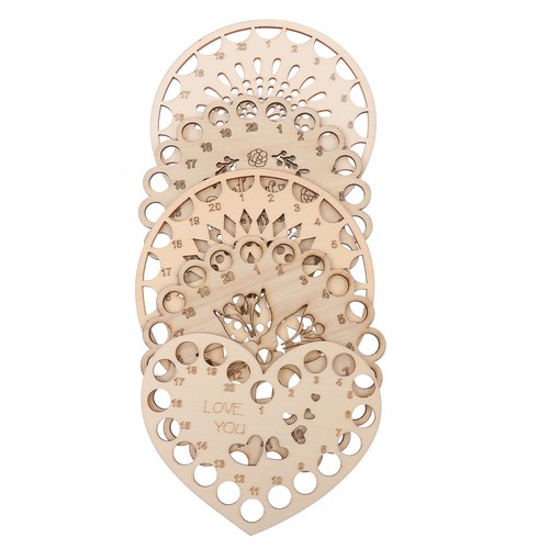 Beige wooden cross - wooden, stitch