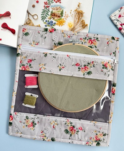 Cross stitch project bag - cross,